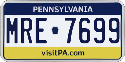 PA license plate MRE7699