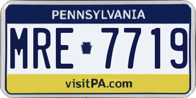 PA license plate MRE7719