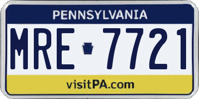 PA license plate MRE7721