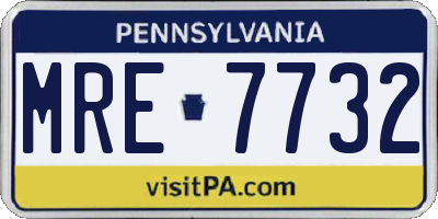 PA license plate MRE7732