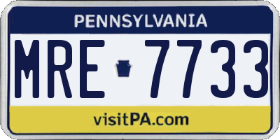PA license plate MRE7733