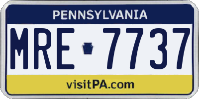 PA license plate MRE7737