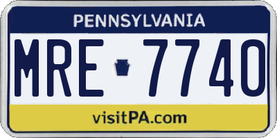 PA license plate MRE7740