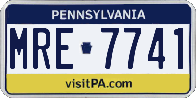 PA license plate MRE7741
