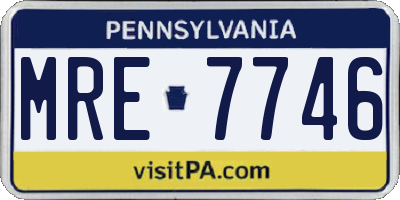 PA license plate MRE7746