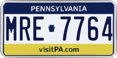 PA license plate MRE7764