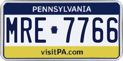 PA license plate MRE7766