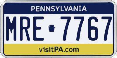PA license plate MRE7767
