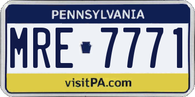PA license plate MRE7771