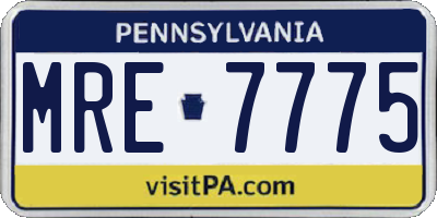 PA license plate MRE7775
