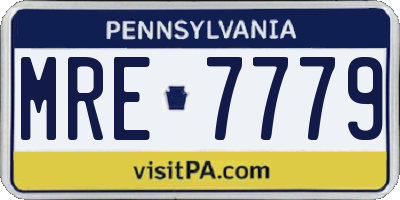 PA license plate MRE7779