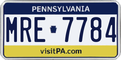 PA license plate MRE7784