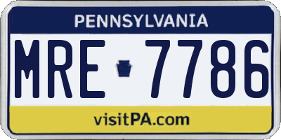 PA license plate MRE7786