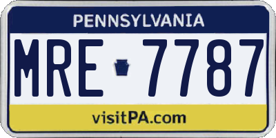 PA license plate MRE7787