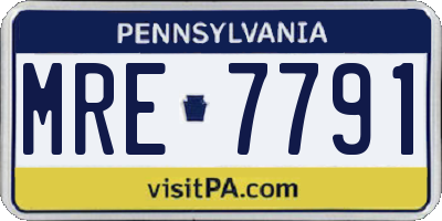 PA license plate MRE7791