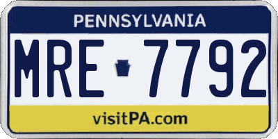 PA license plate MRE7792