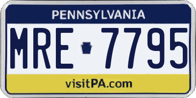 PA license plate MRE7795