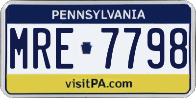 PA license plate MRE7798