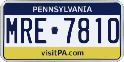 PA license plate MRE7810