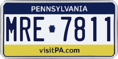 PA license plate MRE7811