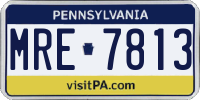 PA license plate MRE7813
