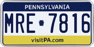 PA license plate MRE7816