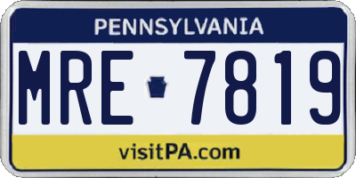 PA license plate MRE7819