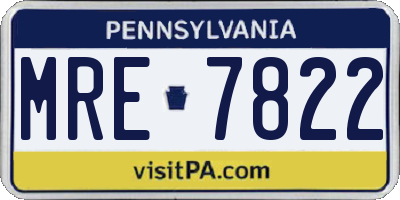 PA license plate MRE7822