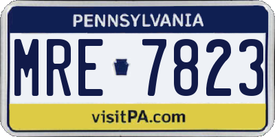 PA license plate MRE7823