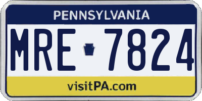 PA license plate MRE7824