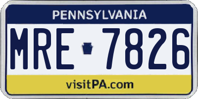 PA license plate MRE7826