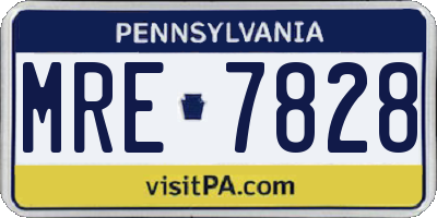 PA license plate MRE7828
