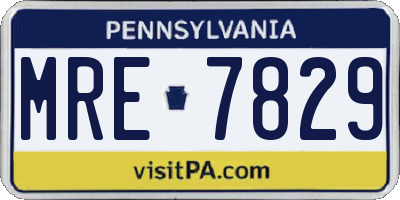 PA license plate MRE7829