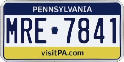 PA license plate MRE7841