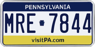 PA license plate MRE7844