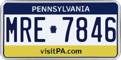 PA license plate MRE7846