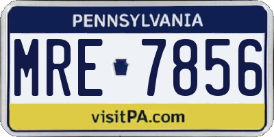 PA license plate MRE7856