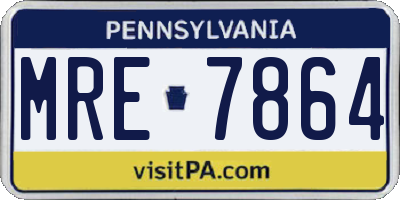 PA license plate MRE7864