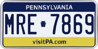 PA license plate MRE7869