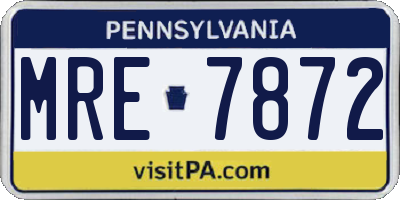 PA license plate MRE7872