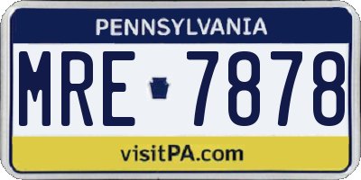 PA license plate MRE7878
