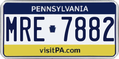 PA license plate MRE7882