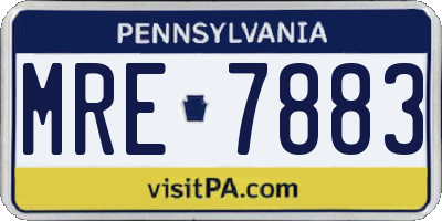 PA license plate MRE7883
