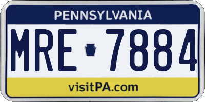 PA license plate MRE7884