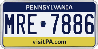 PA license plate MRE7886