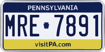 PA license plate MRE7891