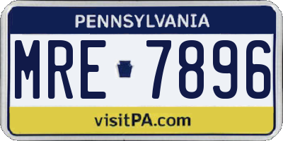 PA license plate MRE7896