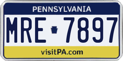 PA license plate MRE7897