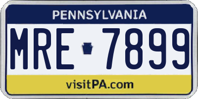 PA license plate MRE7899