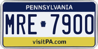 PA license plate MRE7900